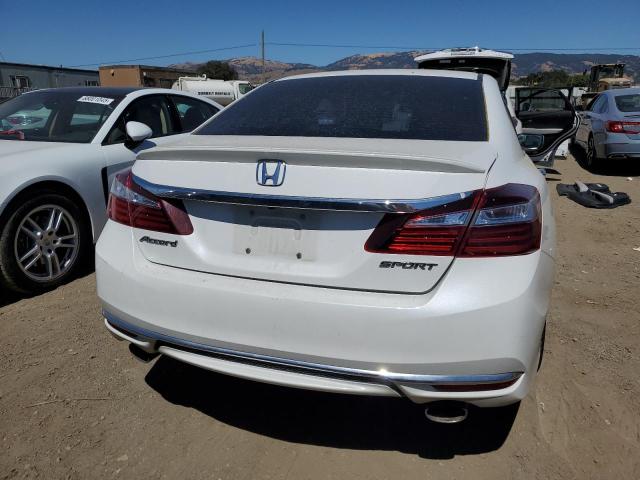 1HGCR2F50GA050856 - 2016 HONDA ACCORD SPORT WHITE photo 6