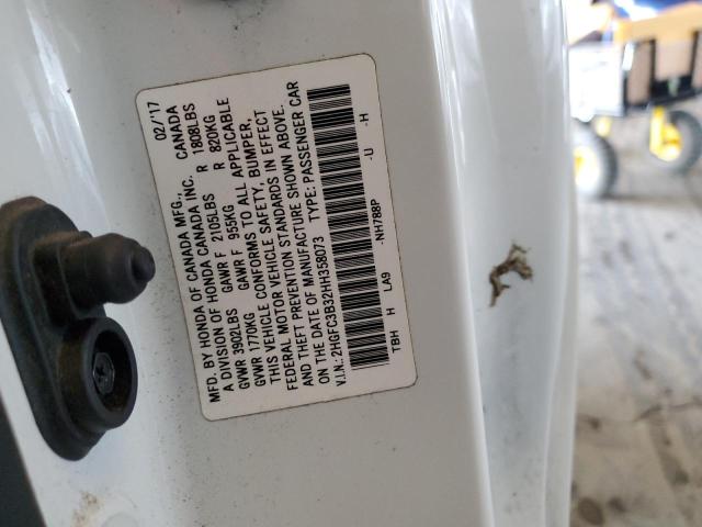 2HGFC3B32HH358073 - 2017 HONDA CIVIC EX WHITE photo 13