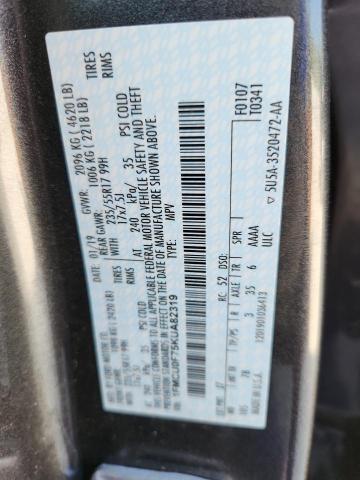 1FMCU0F75KUA82319 - 2019 FORD ESCAPE S გრაფიტი ფოტო 14