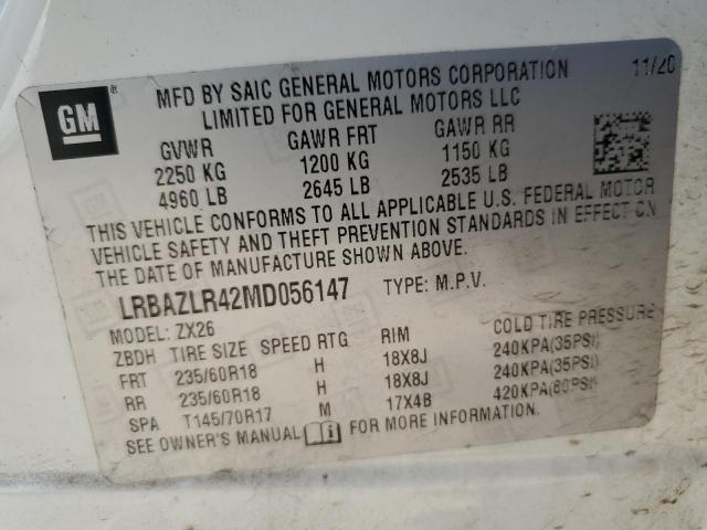 LRBAZLR42MD056147 - 2021 BUICK ENVISION PREFERRED WHITE photo 13