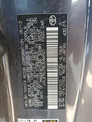 JTKJF5C7XE3066921 - 2014 TOYOTA SCION TC 灰色 照片 12