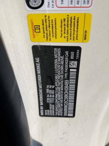 WMWWG5C58K3H08489 - 2019 MINI COOPER WHITE photo 12