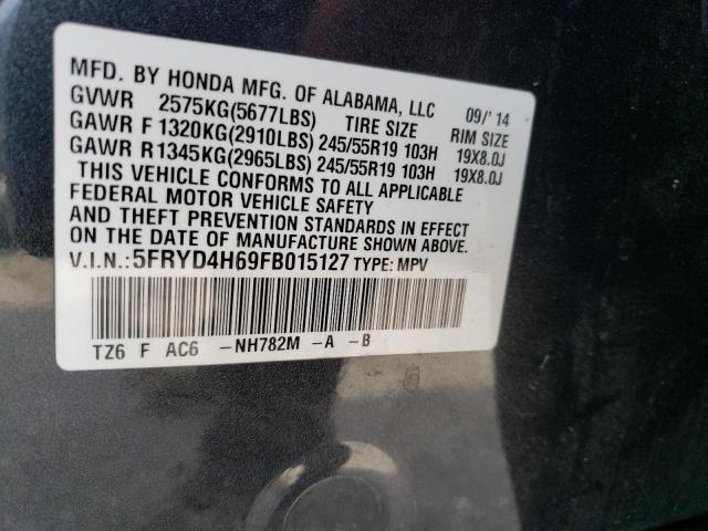 5FRYD4H69FB015127 - 2015 ACURA MDX TECHNOLOGY GRAY photo 13