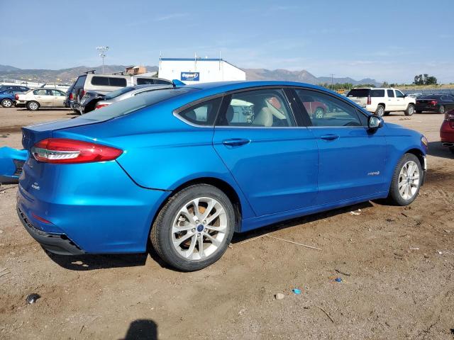 3FA6P0LU5KR143961 - 2019 FORD FUSION SE BLUE photo 3