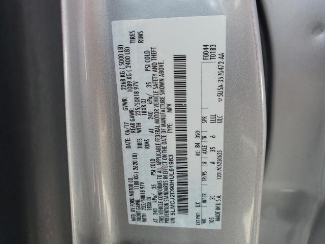 5LMCJ2D90HUL61983 - 2017 LINCOLN MKC SELECT Արծաթագույն լուսանկար 14