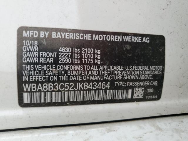 WBA8B3C52JK843464 - 2018 BMW 340 I Blanco foto 12