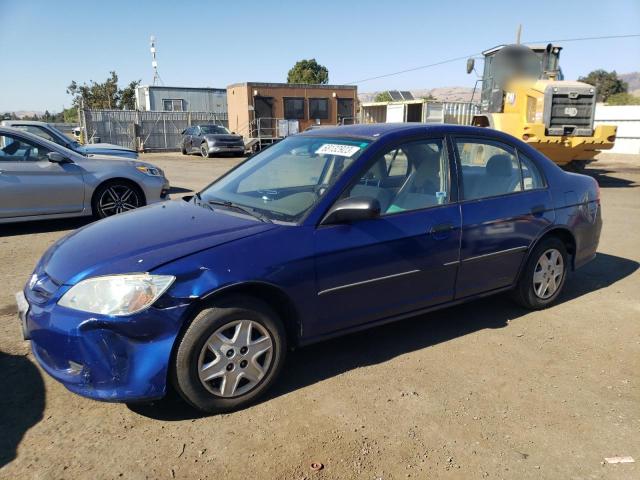 2HGES163X4H625371 - 2004 HONDA CIVIC DX VP ლურჯი ფოტო 1