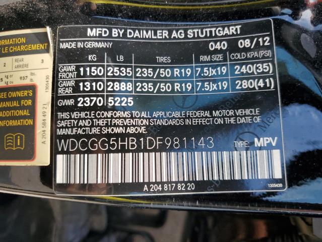 WDCGG5HB1DF981143 - 2013 MERCEDES-BENZ GLK 350 黑色 照片 13