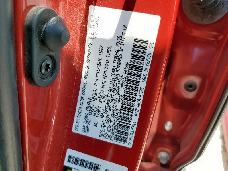 3TYAX5GN2NT043410 - 2022 TOYOTA TACOMA DOUBLE CAB 红色 照片 13