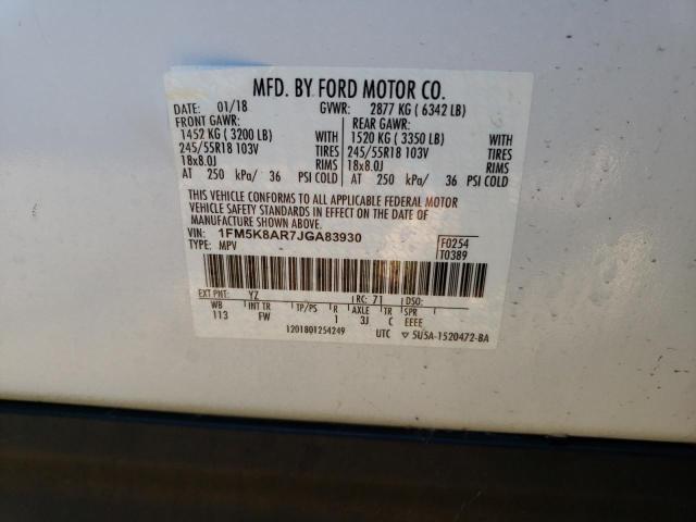 1FM5K8AR7JGA83930 - 2018 FORD EXPLORER POLICE INTERCEPTOR 双色 照片 12