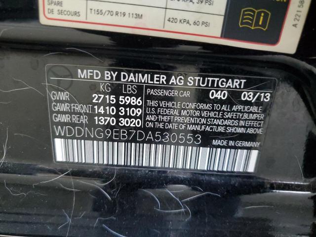 WDDNG9EB7DA530553 - 2013 MERCEDES-BENZ S 550 4MATIC BLACK photo 12