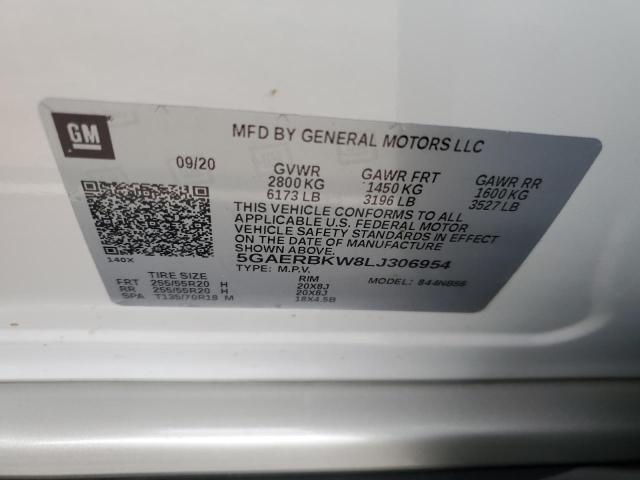 5GAERBKW8LJ306954 - 2020 BUICK ENCLAVE ESSENCE 白色 照片 12