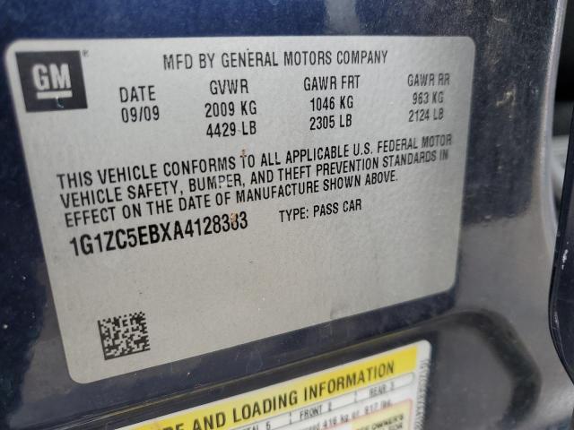 1G1ZC5EBXA4128383 - 2010 CHEVROLET MALIBU 1LT BLUE photo 12