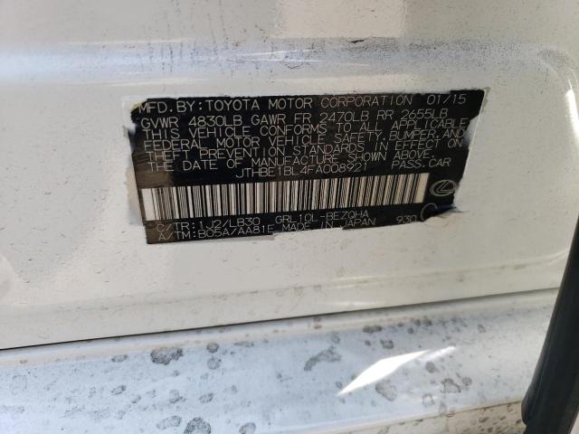 JTHBE1BL4FA008921 - 2015 LEXUS GS 350 თეთრი ფოტო 12