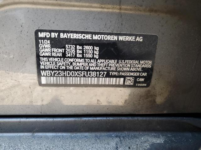 WBY23HD0XSFU38127 - 2025 BMW I4 EDRIVE 40 GRAY photo 12