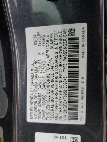 2HGFE4F89SH309045 - 2025 HONDA CIVIC SPORT Grafito foto 12