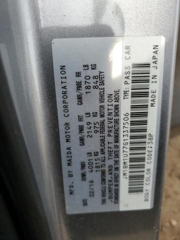 JM1BM1U77G1337506 - 2016 MAZDA 3 SPORT GRAY photo 12