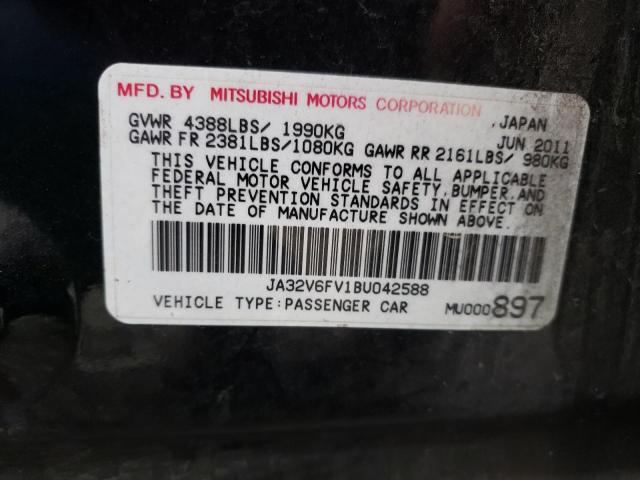 JA32V6FV1BU042588 - 2011 MITSUBISHI LANCER RALLIART BLACK photo 12