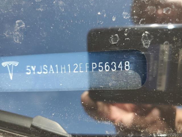 5YJSA1H12EFP56348 - 2014 TESLA MODEL S Կապույտ լուսանկար 12