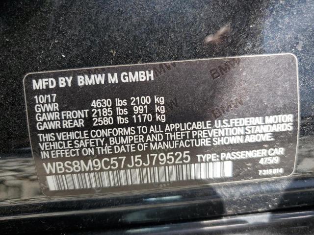 WBS8M9C57J5J79525 - 2018 BMW M3 BLACK photo 12
