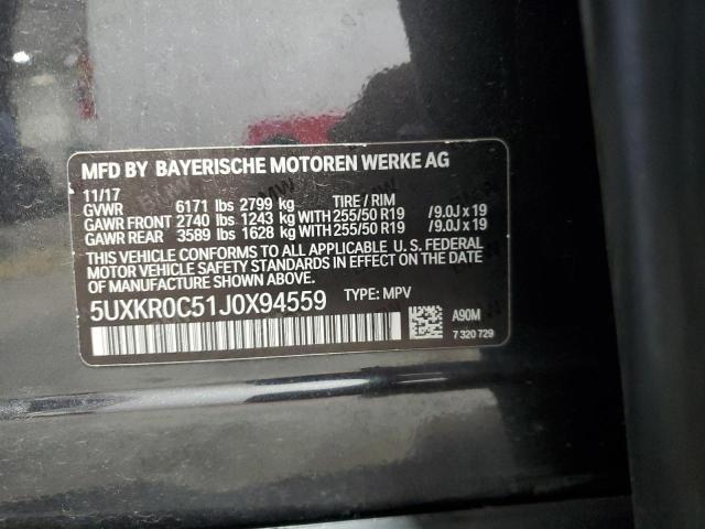 5UXKR0C51J0X94559 - 2018 BMW X5 XDRIVE35I 石墨色 照片 13