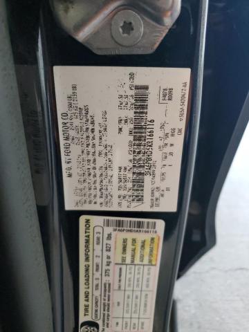 3FA6P0HD5KR166116 - 2019 FORD FUSION SE أسود صورة 12