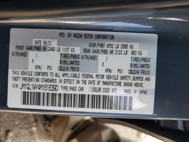 JM1GL1WY4M1616390 - 2021 MAZDA 6 GRAND TOURING RESERVE GRAY photo 13