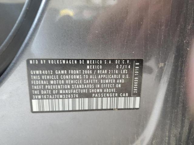 3VW1K7AJ7EM326376 - 2014 VOLKSWAGEN JETTA BASE 灰色 照片 12