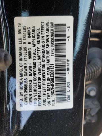 19XZE4F59LE001131 - 2020 HOND INSIGHT EX შავი ფოტო 12