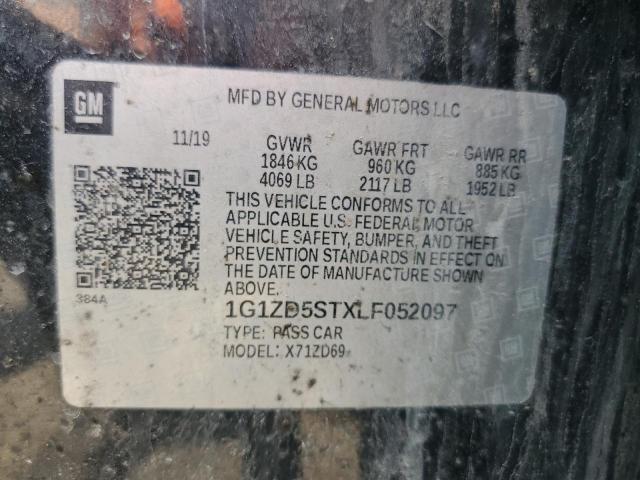 1G1ZD5STXLF052097 - 2020 CHEVROLET MALIBU LT 黑色 照片 12