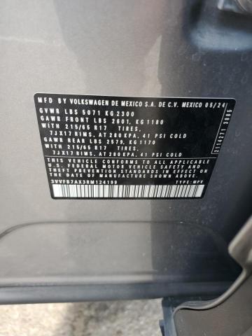 3VVFB7AX3RM124199 - 2024 VOLKSWAGEN TIGUAN S GRAY photo 13