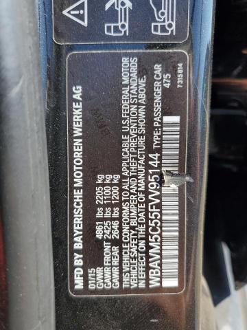 WBAVM5C55FVV95144 - 2015 BMW X1 XDRIVE35I BLACK photo 12