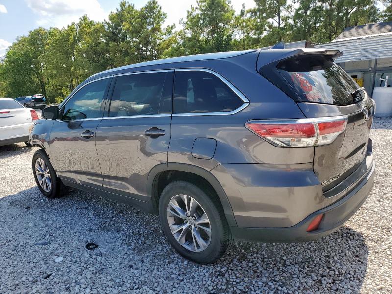 5TDKKRFHXFS059129 - 2015 TOYOTA HIGHLANDER XLE Сұр фото 2