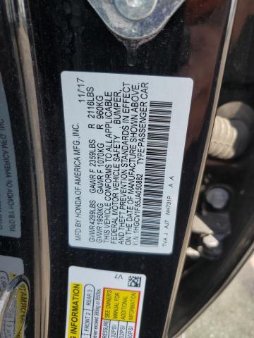 1HGCV1F55JA050882 - 2018 HONDA ACCORD EXL 黑色 照片 12