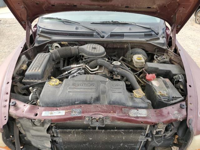 1B7GL22X21S233556 - 2001 DODGE DAKOTA MAROON photo 11