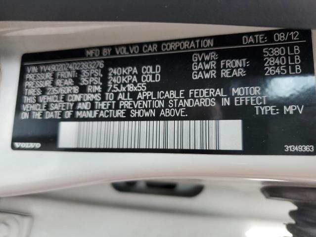 YV4902DZ4D2393276 - 2013 VOLVO XC60 T6 WHITE photo 13