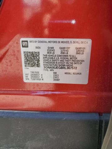 3GNAXUEG8RL367572 - 2024 CHEVROLET EQUINOX LT 红色 照片 12