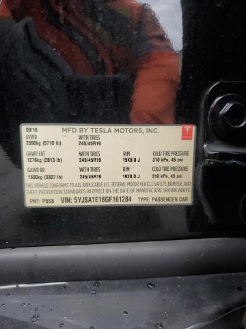 5YJSA1E18GF161284 - 2016 TESLA MODEL S Negro foto 12