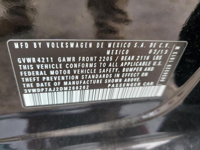 3VWDP7AJ2DM266262 - 2013 VOLKSWAGEN JETTA SE BLACK photo 13
