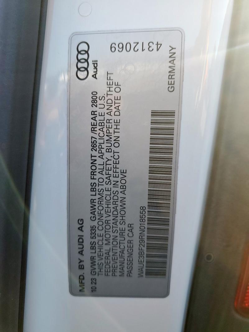 WAUE3BF29RN018558 - 2024 AUDI A6 PREMIUM PLUS 白色 照片 12