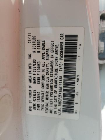 1HGCP2F41BA141995 - 2011 HONDA ACCORD LXP თეთრი ფოტო 12