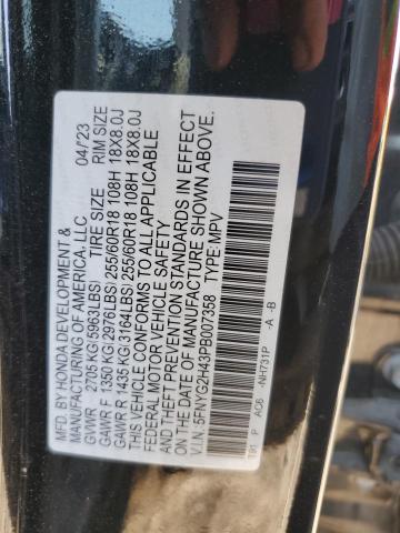 5FNYG2H43PB007358 - 2023 HONDA PILOT EXL 黑色 照片 14