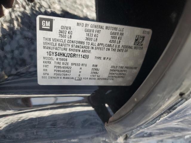 1GYS4HKJ2GR111439 - 2016 CADILLAC ESCALADE ESV LUXURY BLACK photo 12