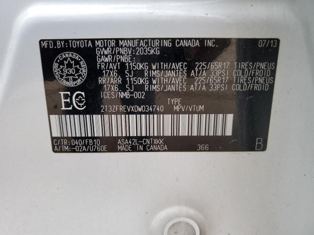 2T3ZFREVXDW034740 - 2013 TOYOTA RAV4 LE 白色 照片 14