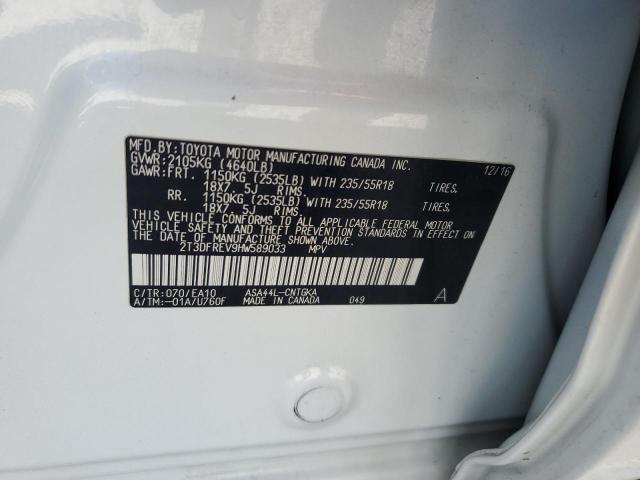 2T3DFREV9HW589033 - 2017 TOYOTA RAV4 LIMITED თეთრი ფოტო 13