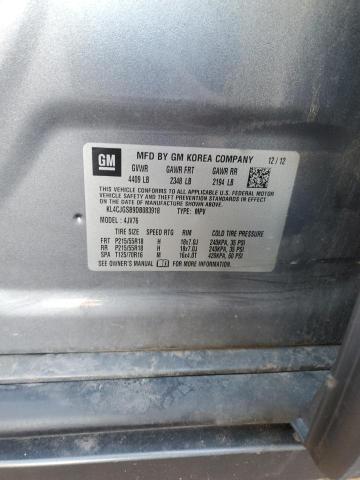 KL4CJGSB9DB083918 - 2013 BUICK ENCORE GRAY photo 12