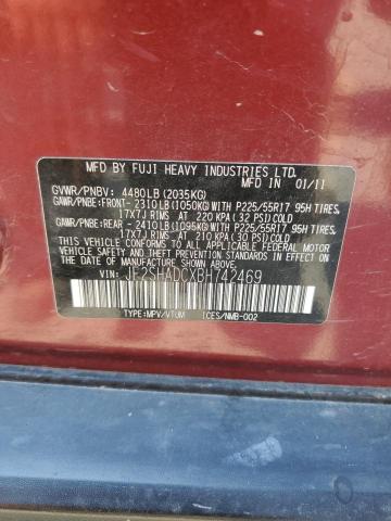 JF2SHADCXBH742469 - 2011 SUBARU FORESTER 2.5X PREMIUM წითელი ფოტო 14