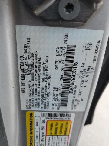 3FA6P0H76GR327185 - 2016 FORD FUSION SE SILVER photo 12