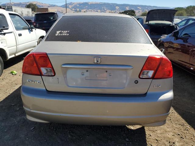 2HGES16504H562251 - 2004 HONDA CIVIC LX BEIGE photo 6