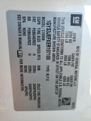 1GYS3JEFXER197100 - 2014 CADILLAC ESCALADE ESV PREMIUM Ağ foto 14